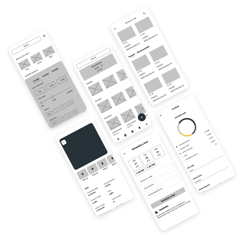 Roadmap wireframes