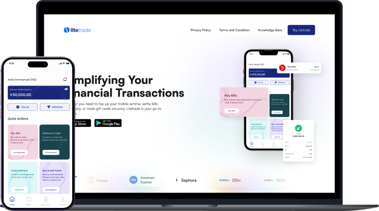Litetrade Platform Mockup