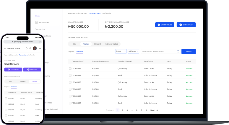 Web Admin Portal Mockup