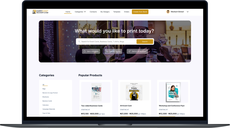 Customer App Mockup