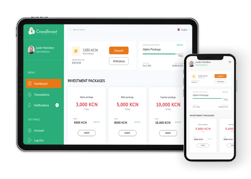 Crowdinvest Platform Mockup