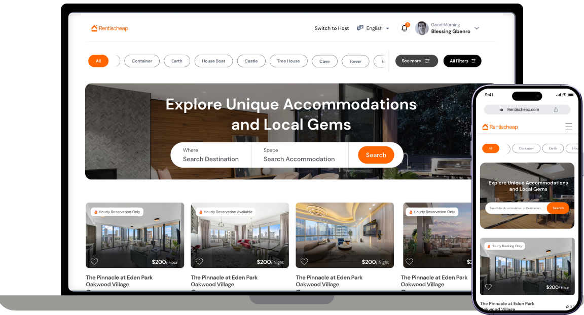 Rentischeap Platform Mockup